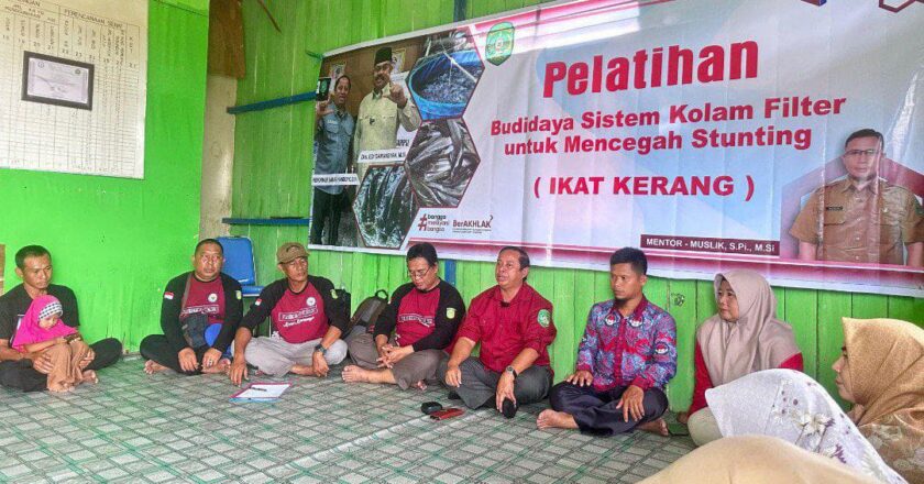 DKP Kukar Gelar Pelatihan Sistem Kolam Filter (IKAT KERANG) Untuk Mencegah Stunting