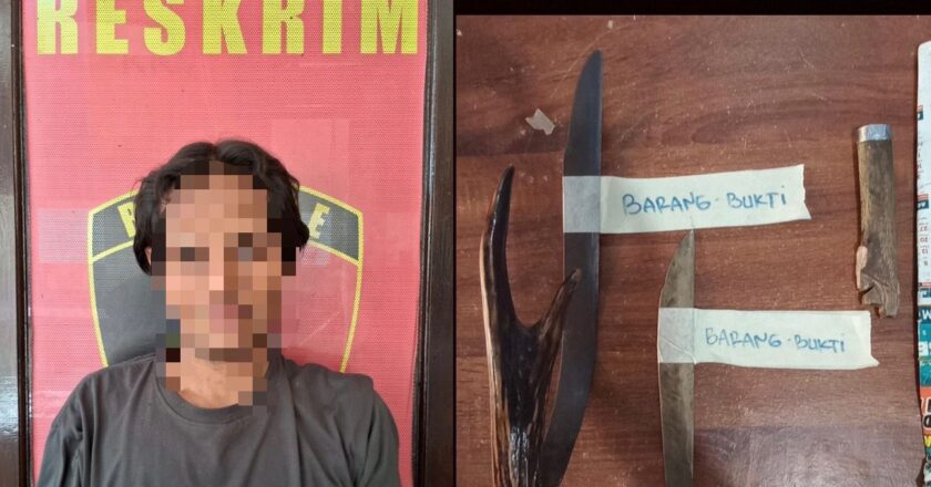 Polsek Sungai Pinang Tangkap Pelaku Tindak Pidana Senjata Tajam di Masjid