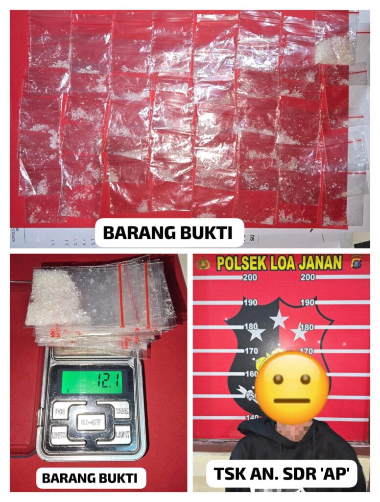 Tim Garangan Polsek Loa Janan Ringkus Residivis Narkoba, Amankan 48 Poket Sabu Siap Edar