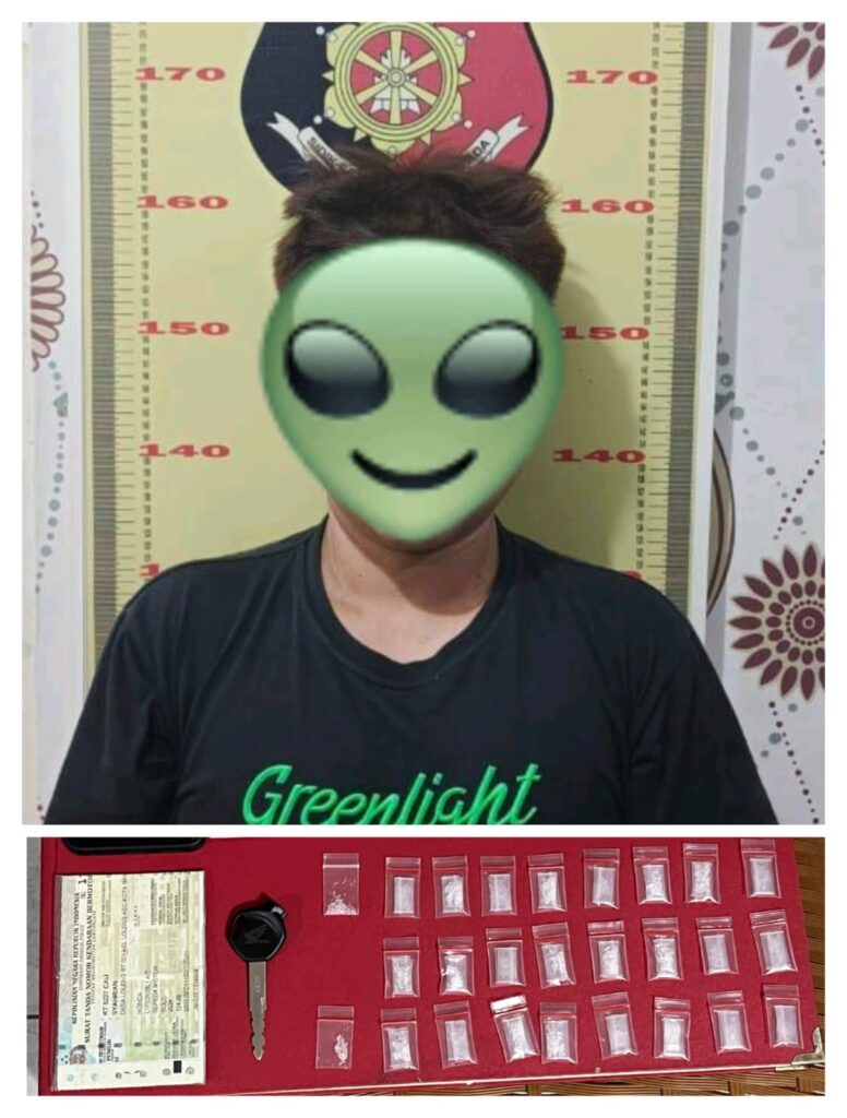 Polsek Kota Bangun Grebek Pondok di Loleng, Pengedar Sabu Dibekuk dengan 9,4 Gram Barang Bukti