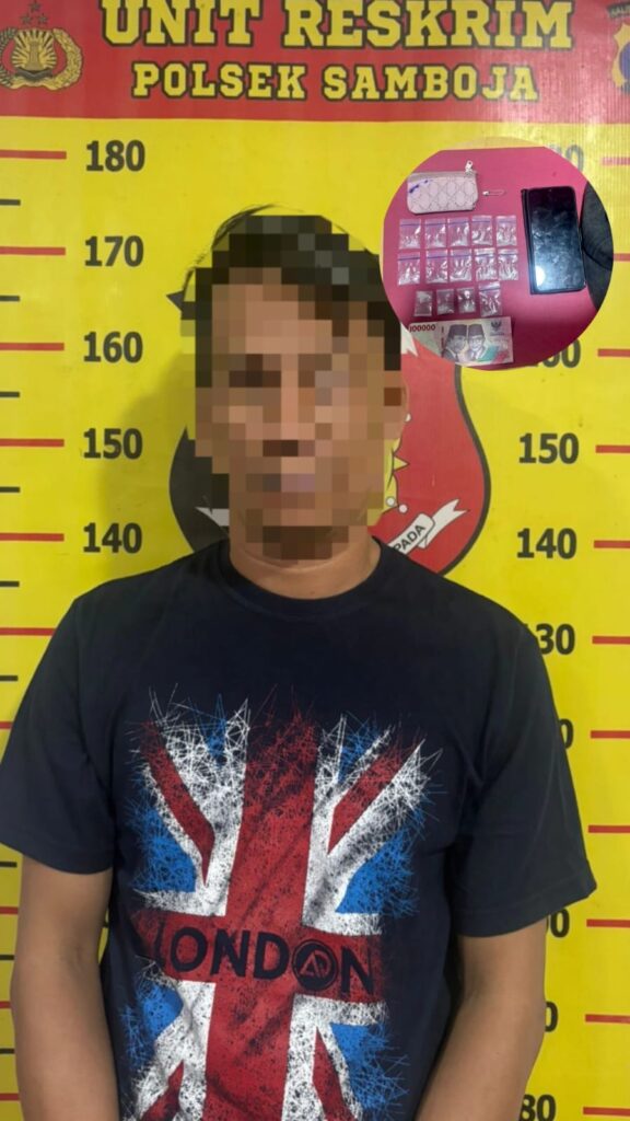 Polsek Samboja Tangkap Pengedar Sabu di Handil Baru, Barang Bukti 14 Paket Diamankan