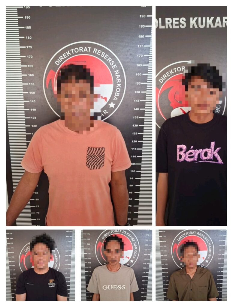 Ayah dan Anak Ikut Diciduk, Lima Pria Ditangkap dalam Kasus Narkoba di Kukar