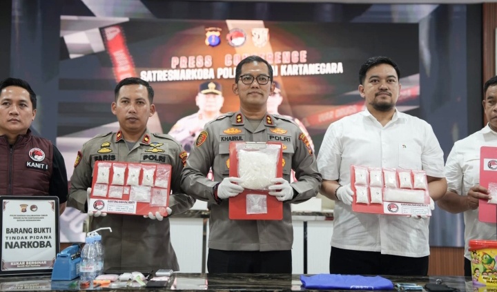 Polres Kukar Gulung Jaringan Sabu 1,5 Kg, Ratusan Tersangka Diamankan